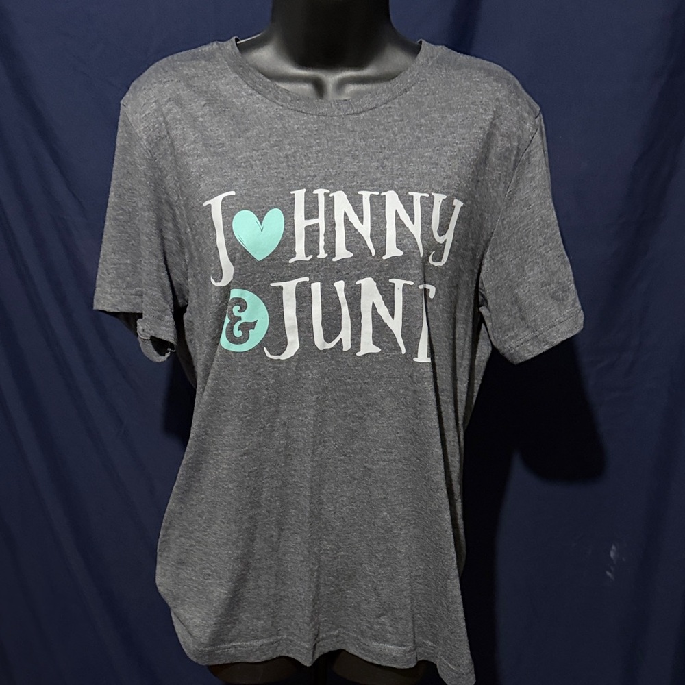Gray Graphic T-Shirt with Blue Accents